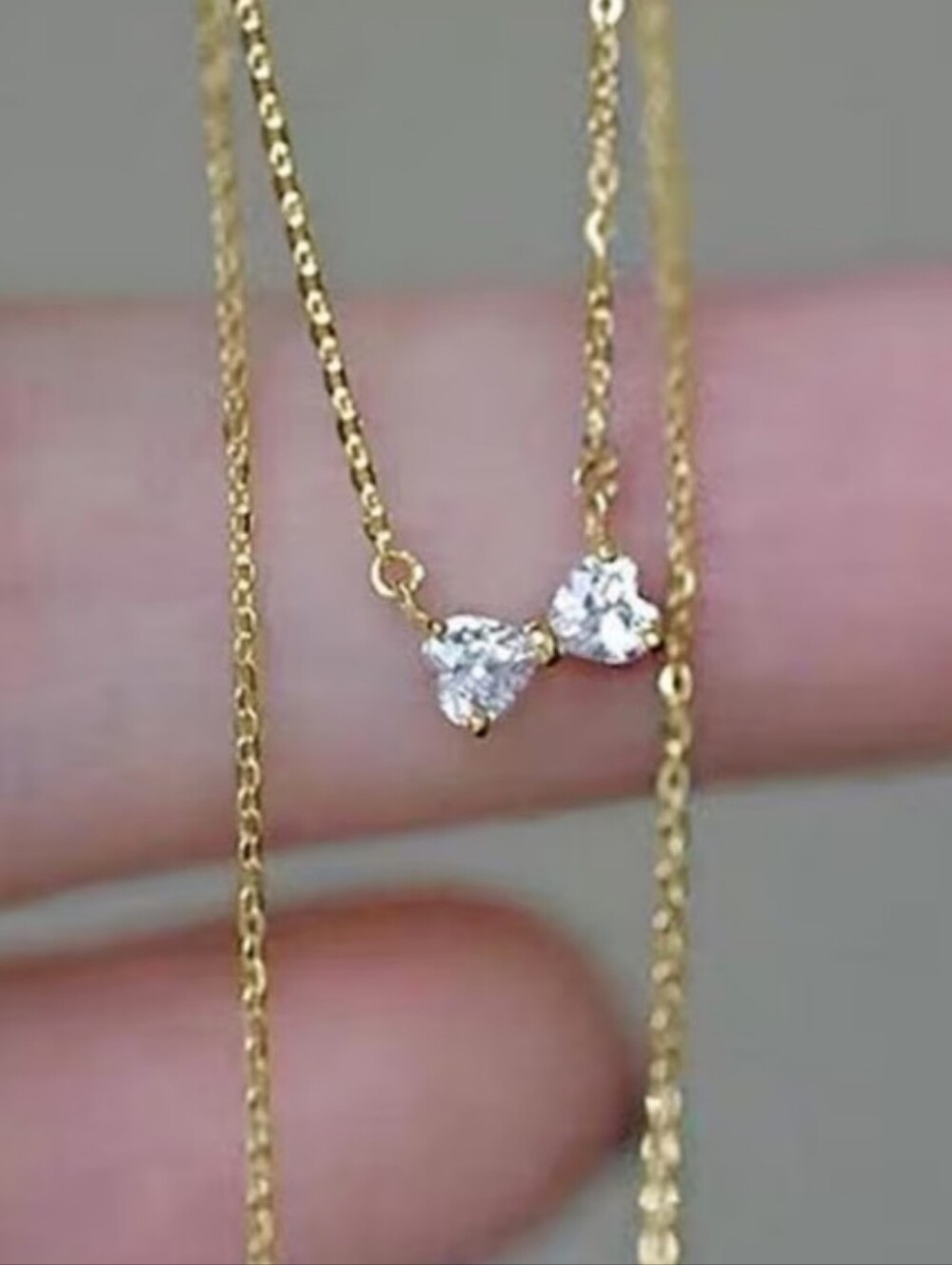NEW! 14K Gold Plated Delicate CZ Cubic Zirconia Bow Pendant Chain Necklace